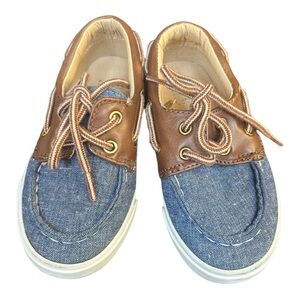 Janie and Jack Brown and Blue Moccasins